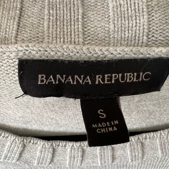 Banana Republic Gray Grandpacore Ribbed Knit Sweater Small Classic Crew - Picture 3 of 4